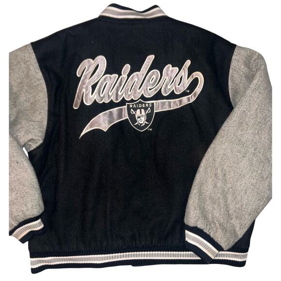 Vintage Oakland Raiders Varsity Wool Spellout Logo Athletic coat Men XL NFL - Picture 2 of 13